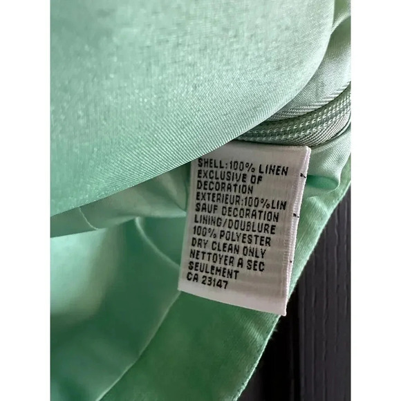 Talbots Trish Linen Green Butterfly V-Neck Crop Top Size 4 Petite - Picture 3 of 6